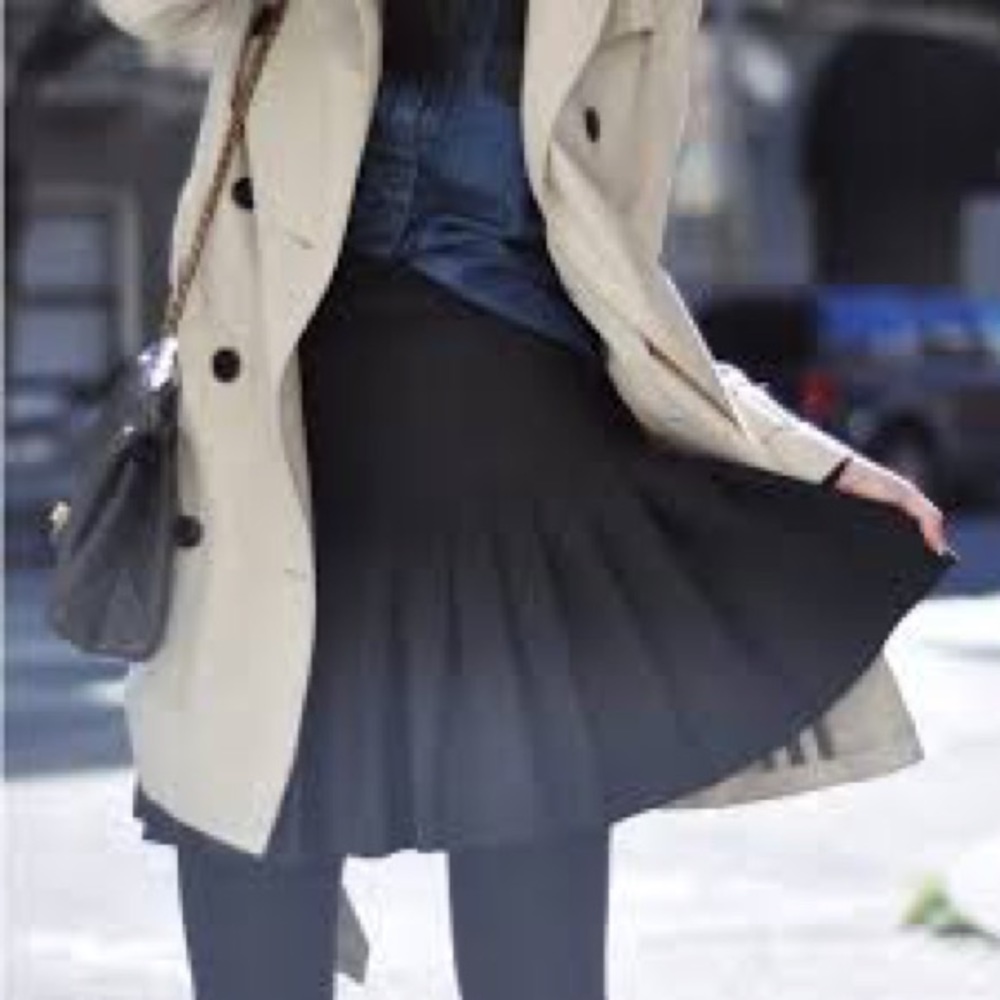 Zac Posen Black Pleated High Waisted Skirt Sz 7
